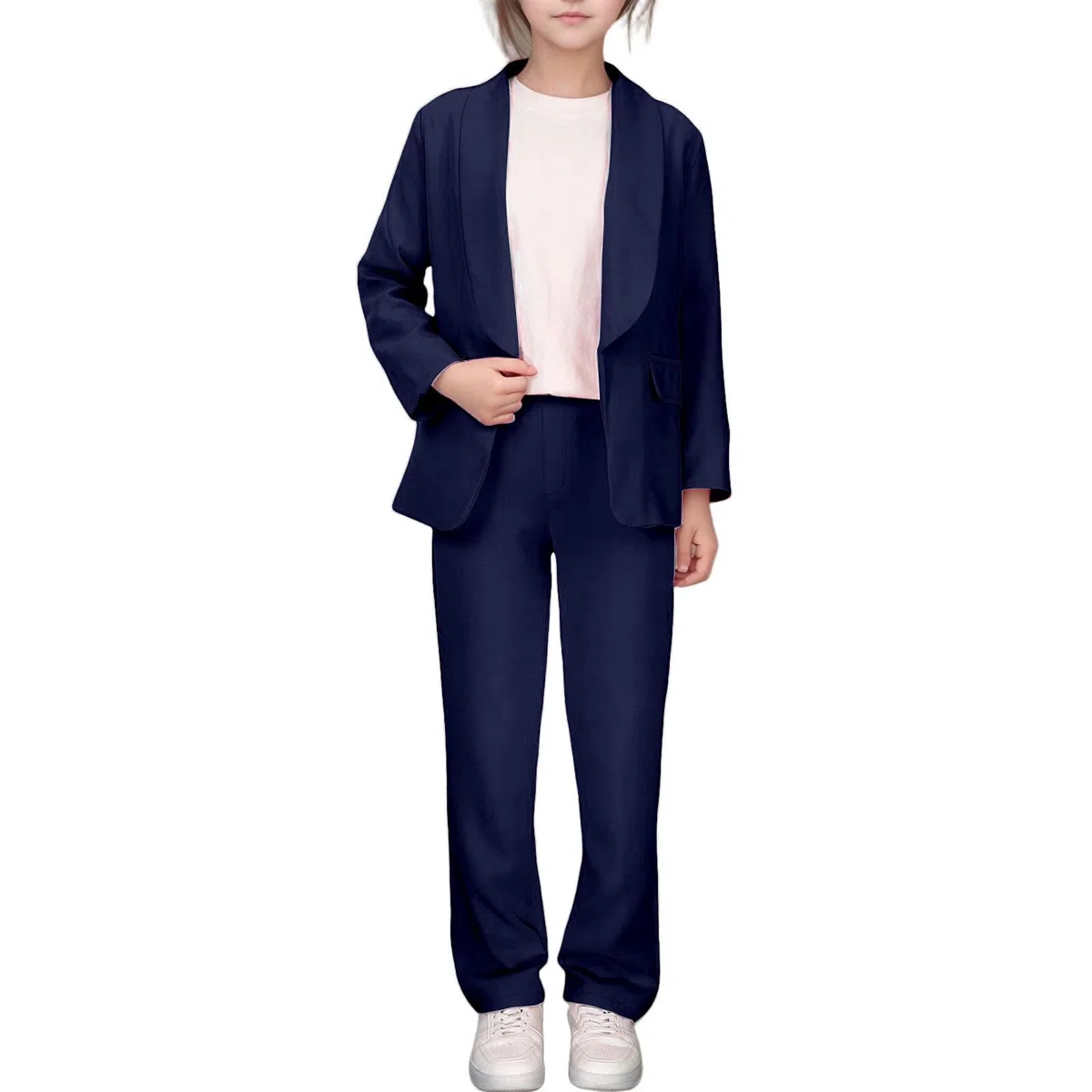 Generisch Hosenanzug Mädchen Festlich Hochzeit Zweiteiler Kinder Blazer Mit Passender Hose Teenager 2 Teiler Abschluss Set Anzugjacke Abschlussfeier Kleidung Anzug Jacke Und Pants Girl Mode