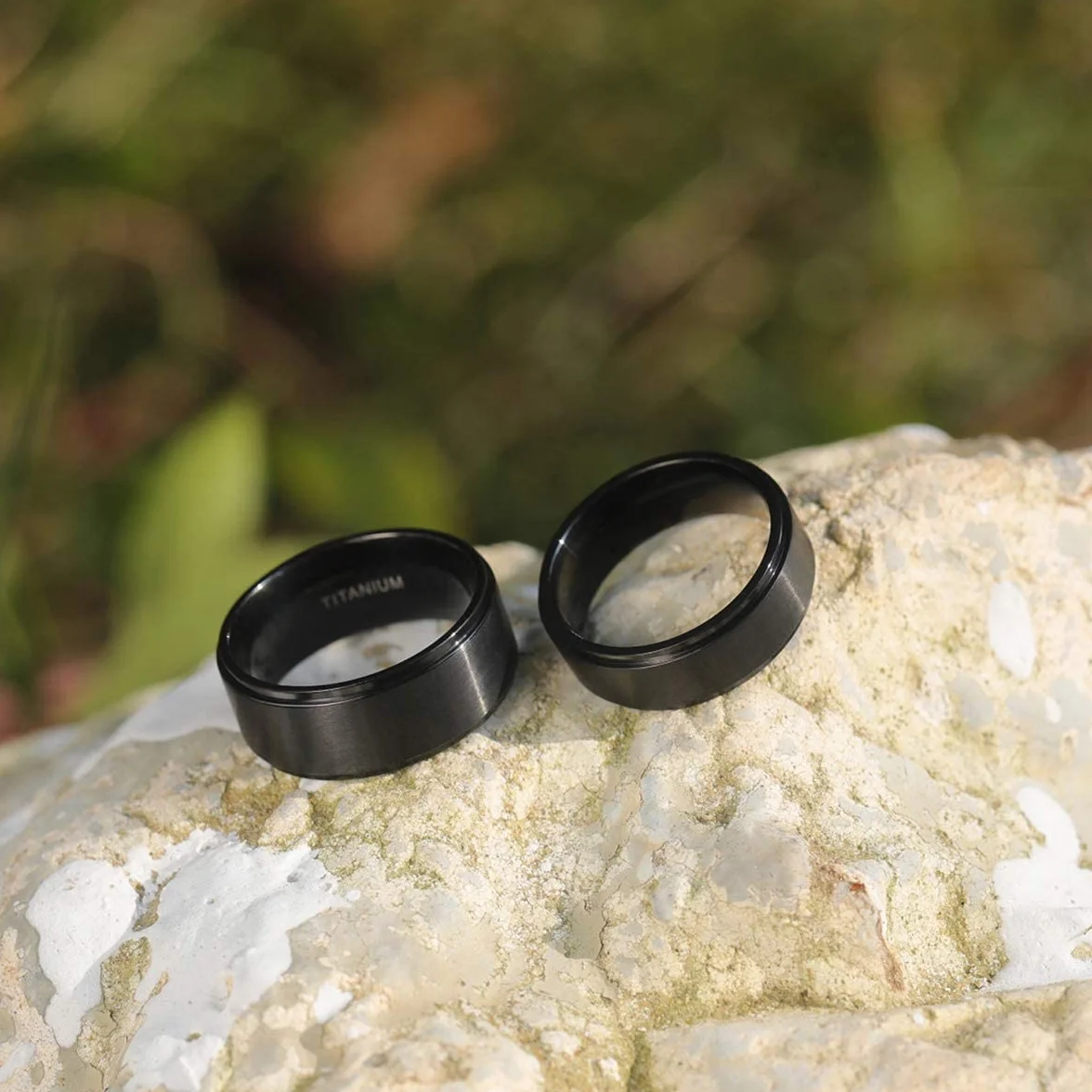 Zakk Ring Herren Damen Titan Verlobungsringe Eheringe Trauringe Schwarz Gebürstet 4mm 6mm 8mm