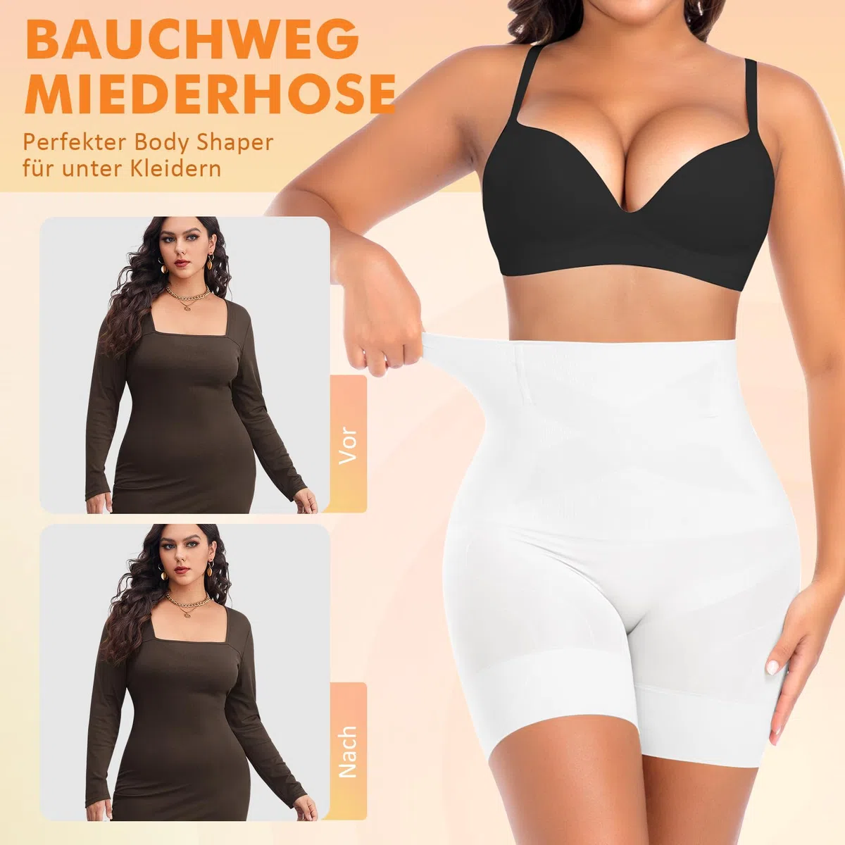 Bauchweg Unterhose Damen Shapewear Miederhose Hohe Taille Unterwäsche Figurenformend Bauchkontrolle Body Shaper Leggings Miederpants
