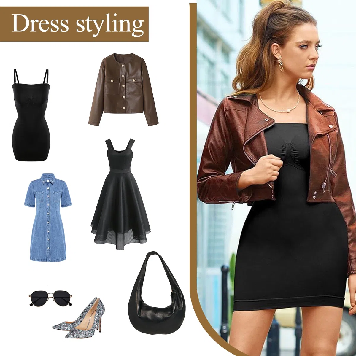 Miederkleid für Damen, Nahtlos Body Shaper Kleid, Bauchweg Shaping Unterkleid, Sexy Negligee Damen Unterrock