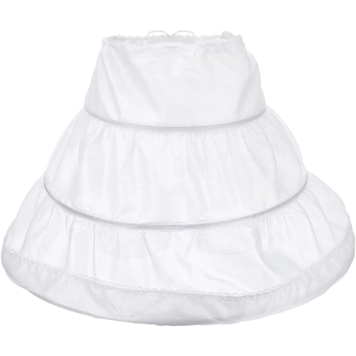 iplusmile Mädchen Petticoat Weiß Reifrock Mit 3 Stahlreifen Elastischer Half Slip Krinoline Rock Für Blumenmädchen Und Prinzessinnenkleid Komfortabler Unterrock