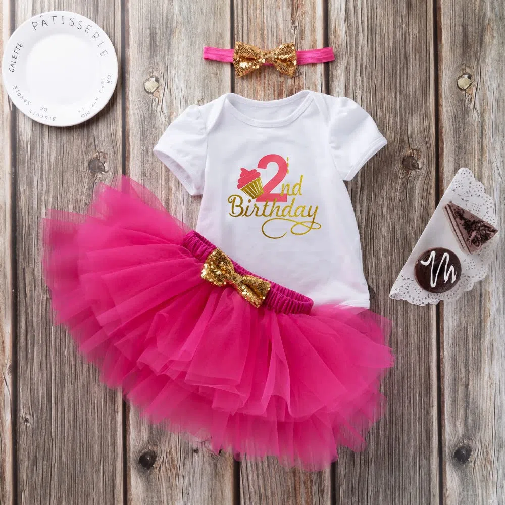 Baby Mädchen Mein 1. Geburtstag Outfits Kurzarm Cake Smash Rock Pailletten Tutu Prinzessin Kleid Kleidung Sets