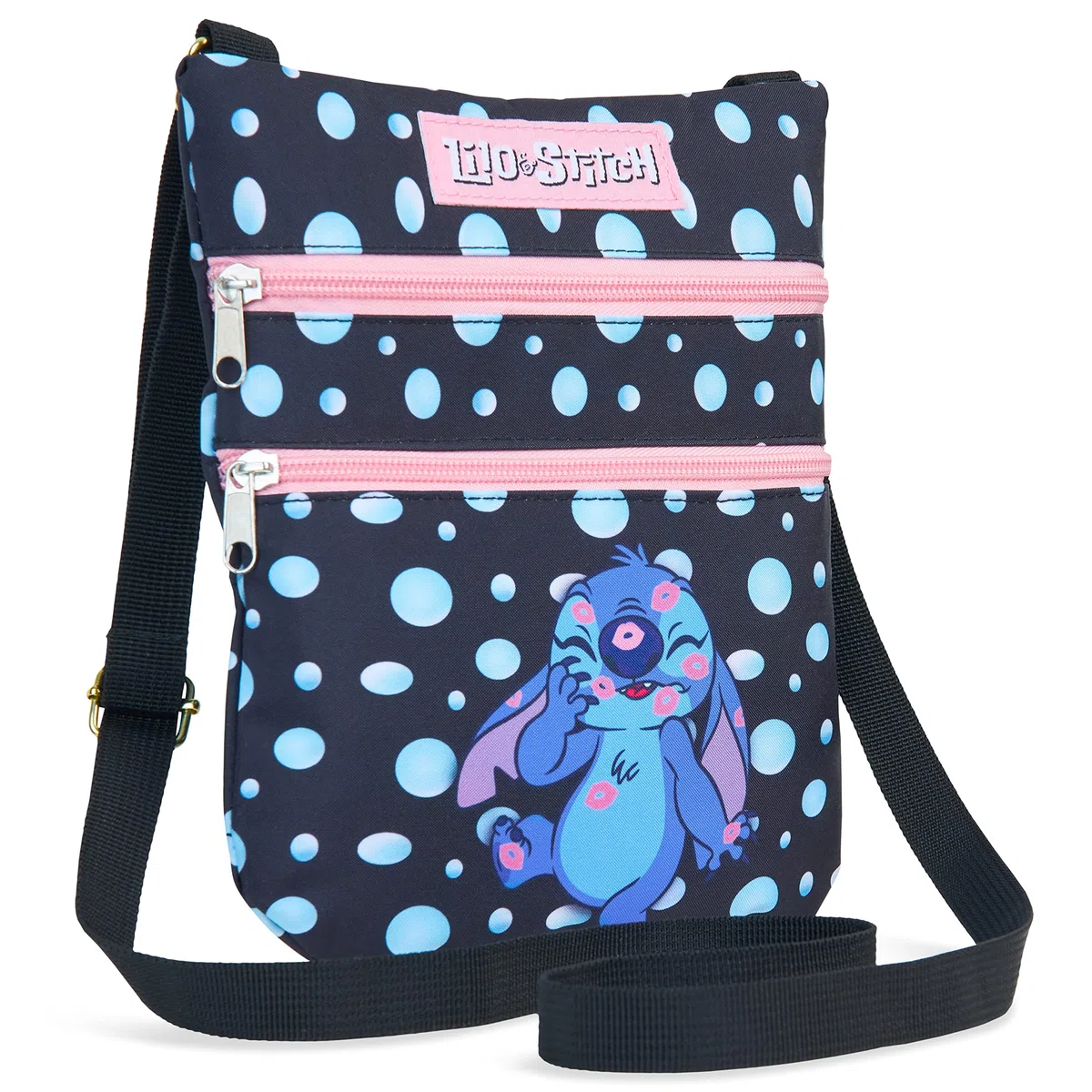 Disney Stitch Umhängetasche Mädchen & Teenager, Handtasche Mädchen mit verstellbarem Riemen, Crossbody Bag für Handy & Geldbörse, offiziell lizenziert