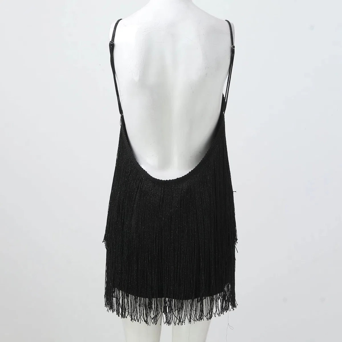 Generic 1920er Jahre Kleid Frauen Damen Vintage Retro Flapper Gatsby Glitzer Pailletten Fransenkleid 1920er Hochzeit Party Charleston Kostüm Spaghettiträger Sexy Minikleid Kurz Latein Tanzkleid