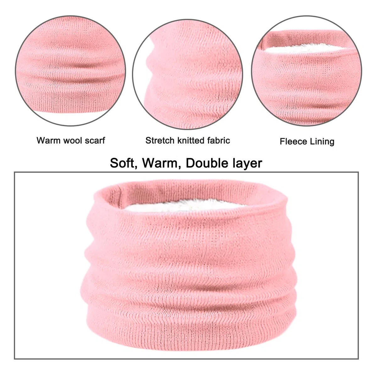 Enwokran 3 Stück Kinder Wintermützen Handschuhe Schal Set Beanie Mütze Knoten-Bogen Warme Gestrickte Touchscreen-Handschuhe Loop Schlauchschal für Jungen Mädchen 3-8 Jahre Outdoor Aktivitäten