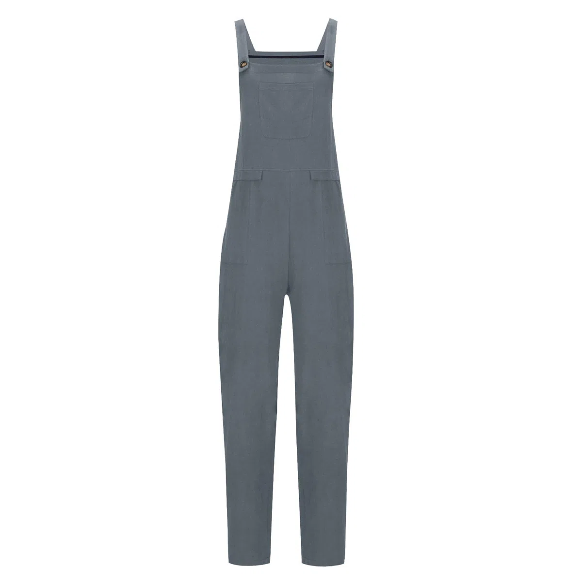 Latzhose Damen Baumwolle Leinen Jumpsuit mit Träger Oversize Sommer Ärmellos Overall Baggy Musselin Arbeitshose Leichter Sommerhose mit Mehreren Taschen Atmungsaktiver Einfarbig Bib Pants