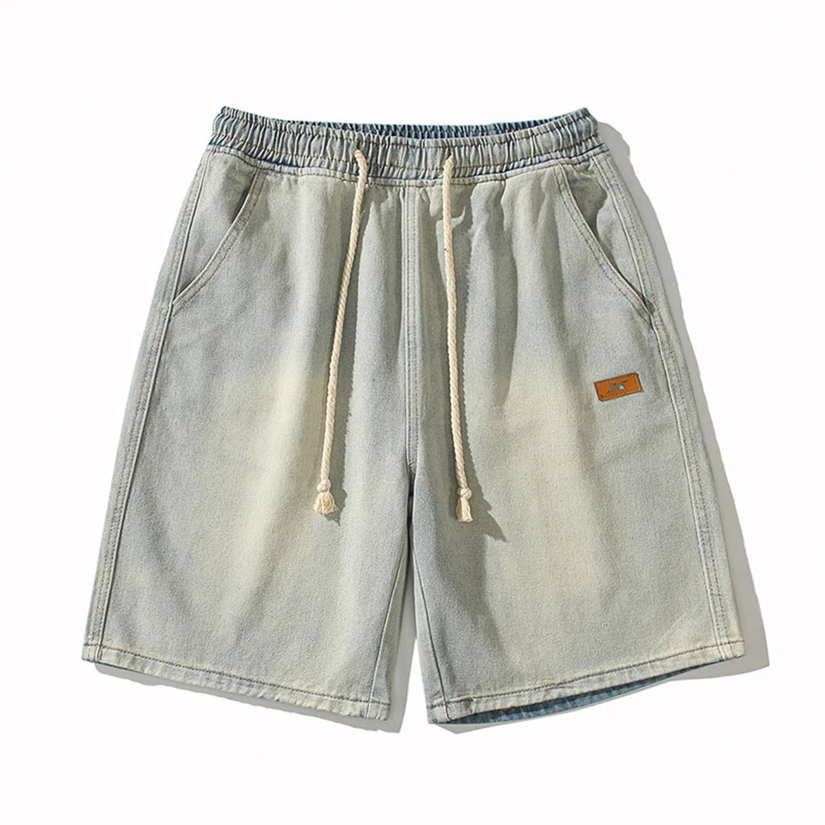 Jeans Shorts Herren Baggy Beach Shorts High Waist Kurze Hose Bequem Freizeithose Mit Taschen Low Waist Boyfriend Jeanshose Breites Bein Locker Schlupfjeans