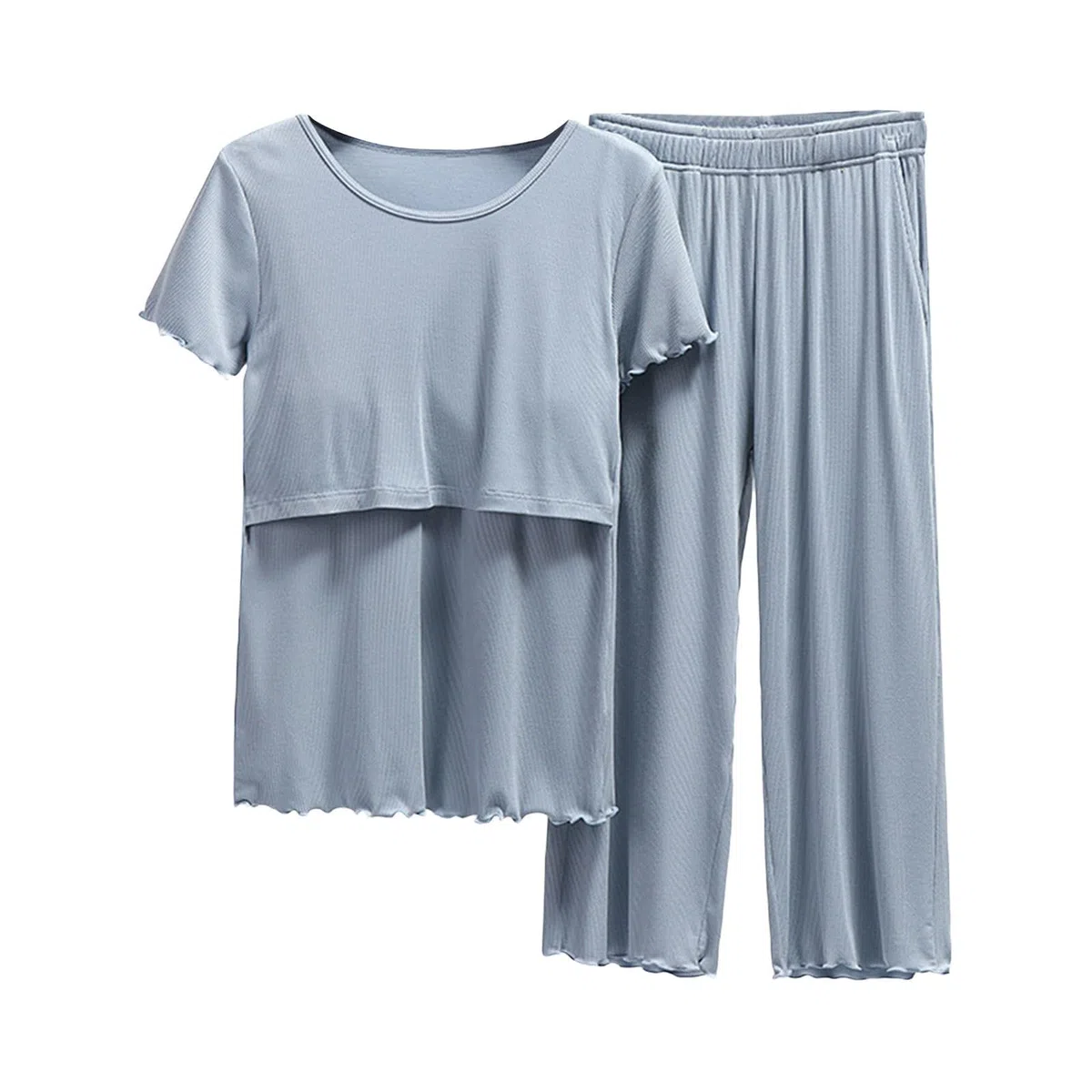 Umstands-Schlaf-Shirt, Schlafanzug, Ärmel, Nachtwäsche, Stillen, Damen-Shirt und Set, Baby, Umstands-Top, kurze Hose, Umstandsschlafanzug, Set