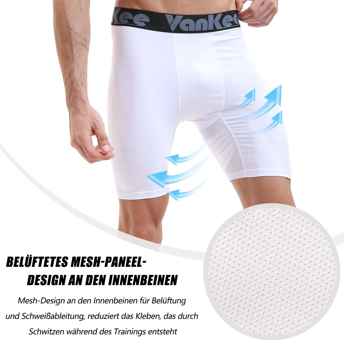 Herren Kompression Shorts Sport Mesh Design Anti Chafing Wicking Stoff Schnell Trocknend Basisschicht Kurze Leichtgewicht Elastizit Base Layer Unterhose ät für Laufen Radfahren Workout Fußball