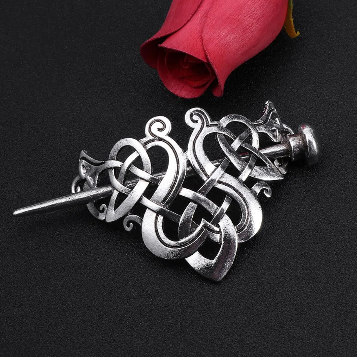 2 Stück Kreative Wikinger Haarnadeln Metall Haarklammern Keltischer Knoten Stil Damen Mädchen Haarspangen Leicht Langlebig Schmuck Zubehör