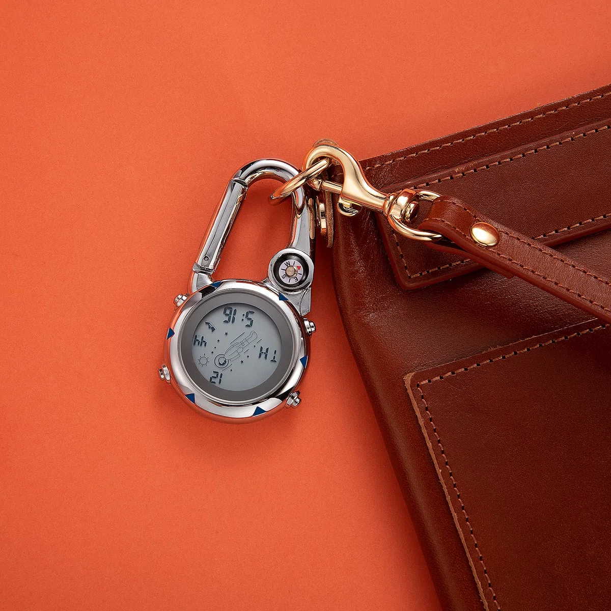JewelryWe Karabineruhr Digital Taschenuhr mit Karabiner Digitaluhr Elektronische Uhr für Ärzte Krankenschwestern Sanitäter Outdoor