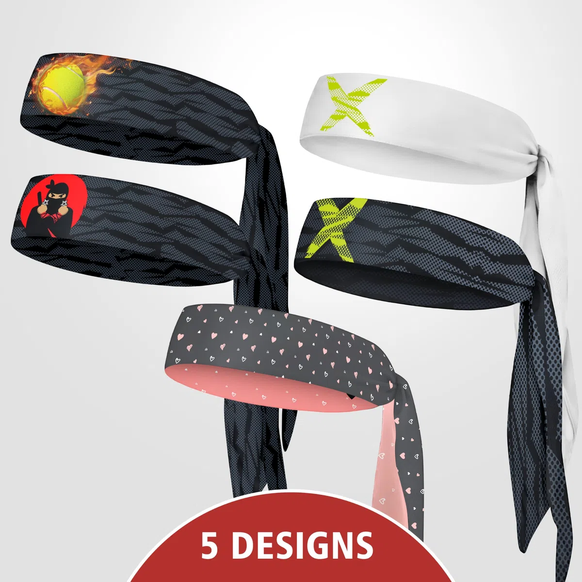 Kinder Sport Haarband, Bandana, Stirnband, für Kinder, Jungen und Mädchen (NeonX Weiß/Schwarz Doppelpack, Kinder)