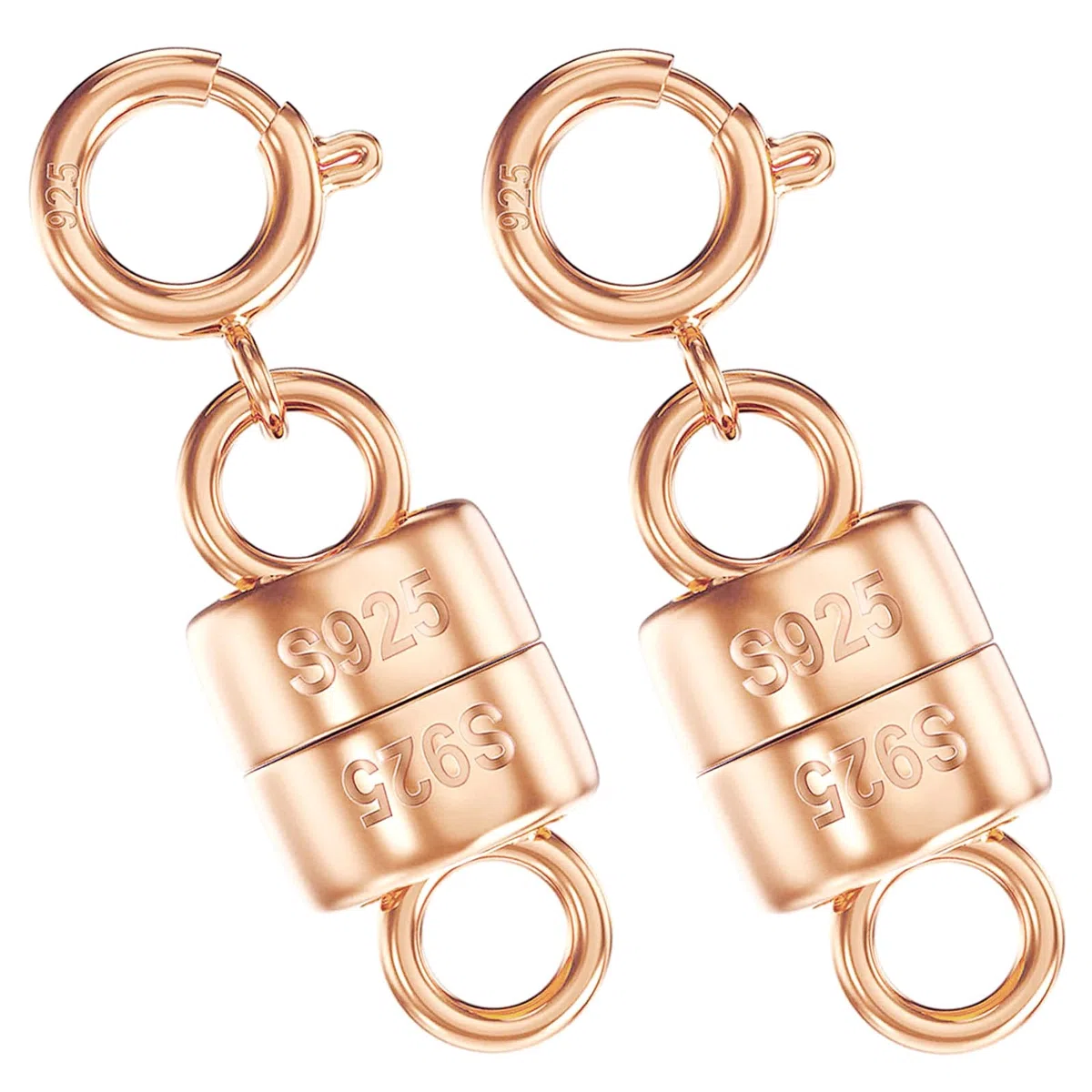 OHINGLT Magnetischer Verschluss und Verschluss aus 925er-Sterlingsilber, Roségold-Verschluss, Konverter für Armband aus Gold und Silber, für Schmuckherstellung, Verbindungsstück für