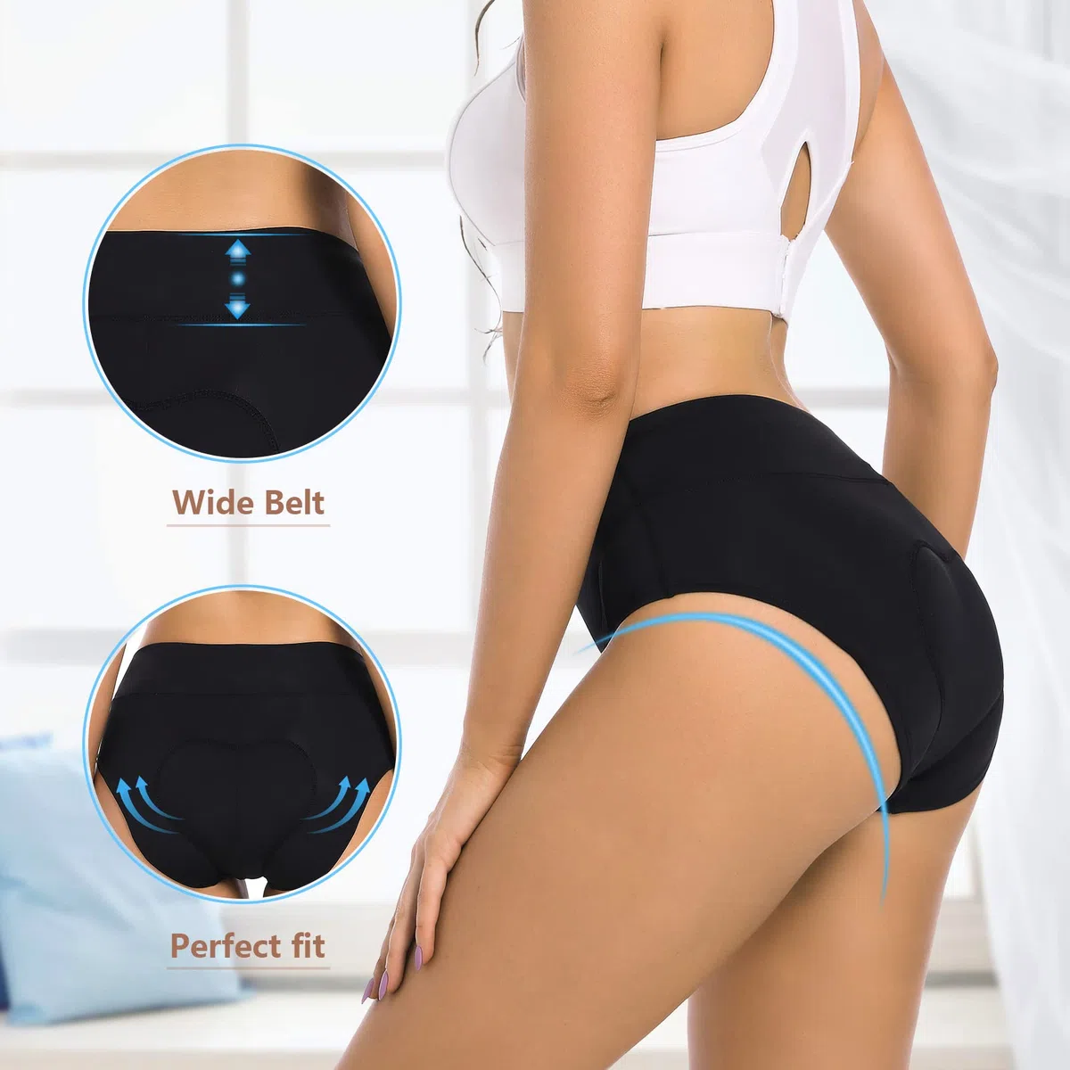 Leeboom Radunterhose Damen Gepolstert Atmungsaktive Fahrradunterhose Damen Schnell Trocknenden Radsport Unterhose Elastische mit 3D Gel Sitzpolster