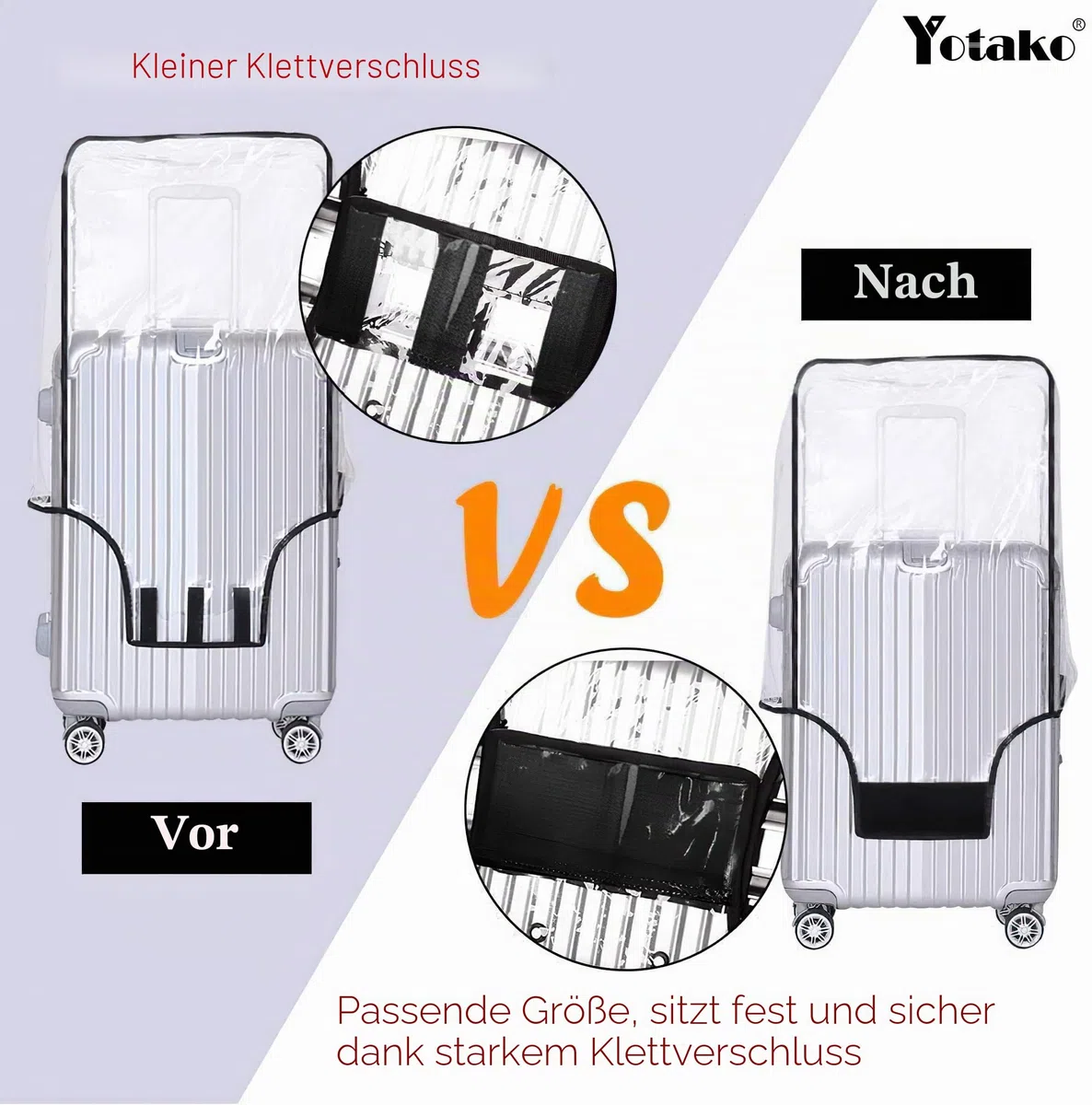 Yotako 28 Zoll Transparente Kofferschutzhülle, PVC wasserdichte SchutzhülleKoffer, Koffer-Abdeckungen Reisekoffer Schutzhülle Wasserdicht Waschbar Kratzschutz