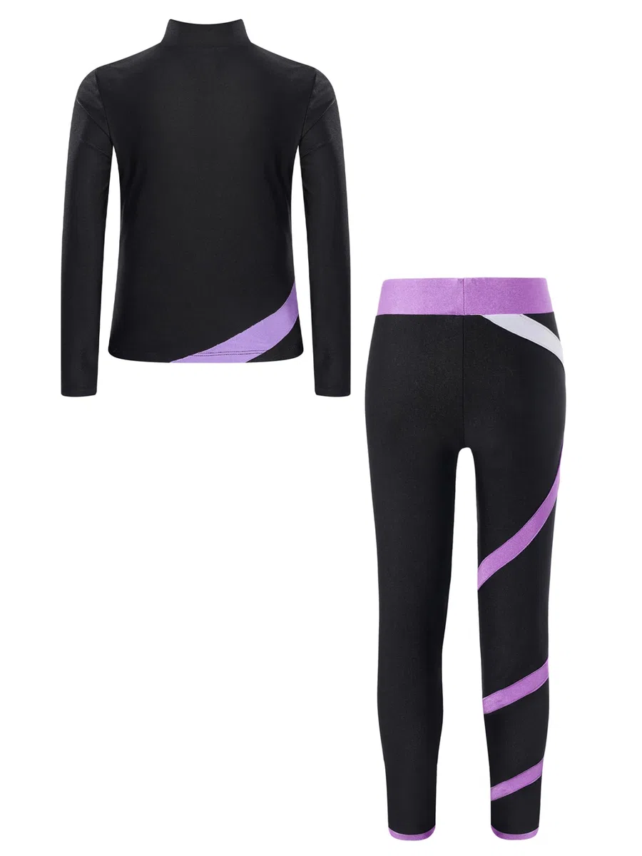 Yhong Mädchen Sportanzug Kinder Jogginganzug Sweatjacke +Sport Leggings Trainingsanzug Trikotanzug Yoga Fitness Workout Laufen Tanz