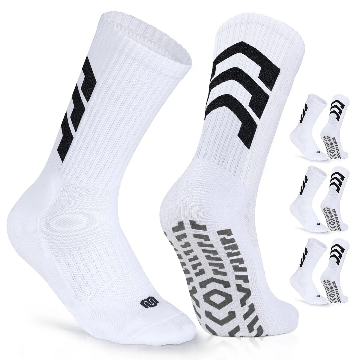 CLOSEMATE 1/3 Paare Rutschfeste Fußballsocken für Herren & Damen, Sportsocken mit Silikonnoppen, Atmungsaktive Sneakersocken für Laufen Tennis Pilates Yoga, 35-46