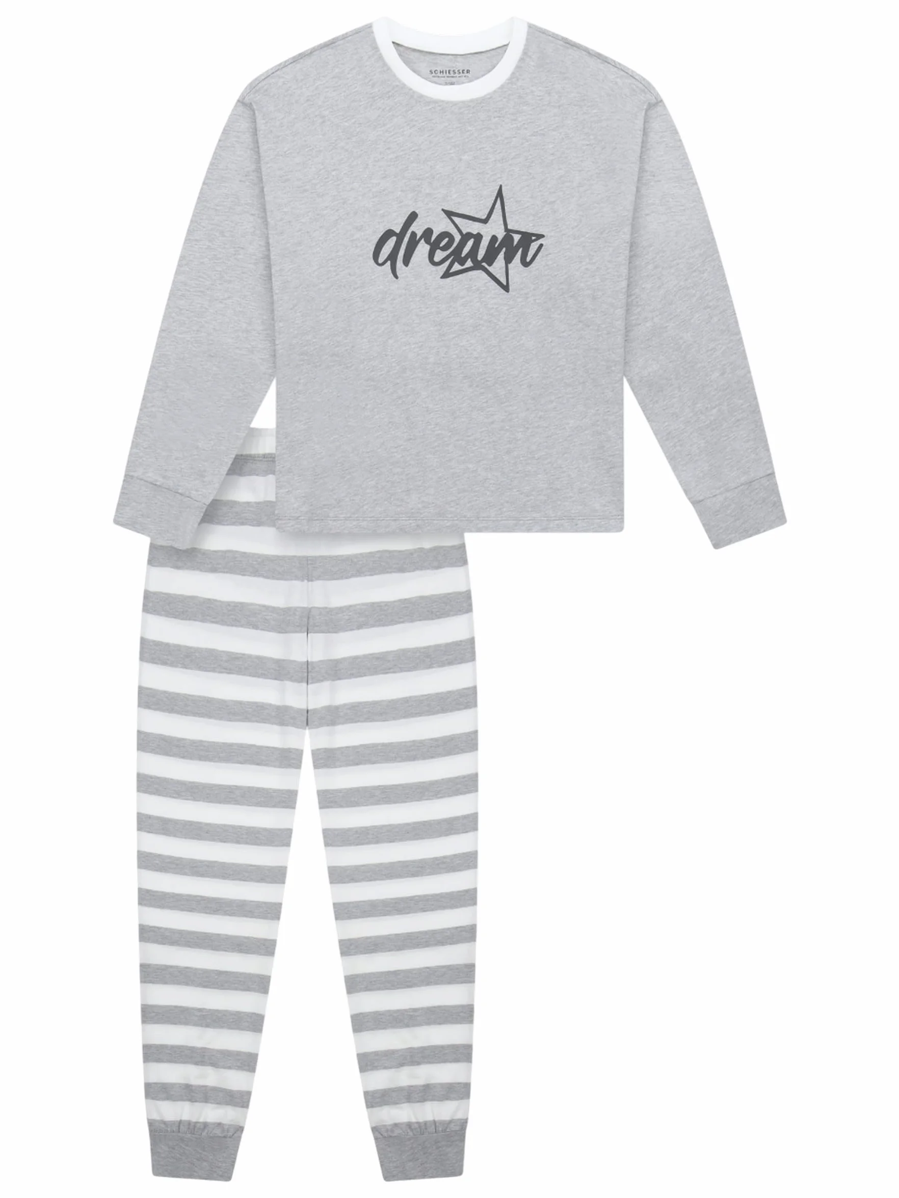 Schiesser Mädchen Schlafanzug Set Pyjama lang - 100% Organic Bio Baumwolle - Größe 140 bis 176