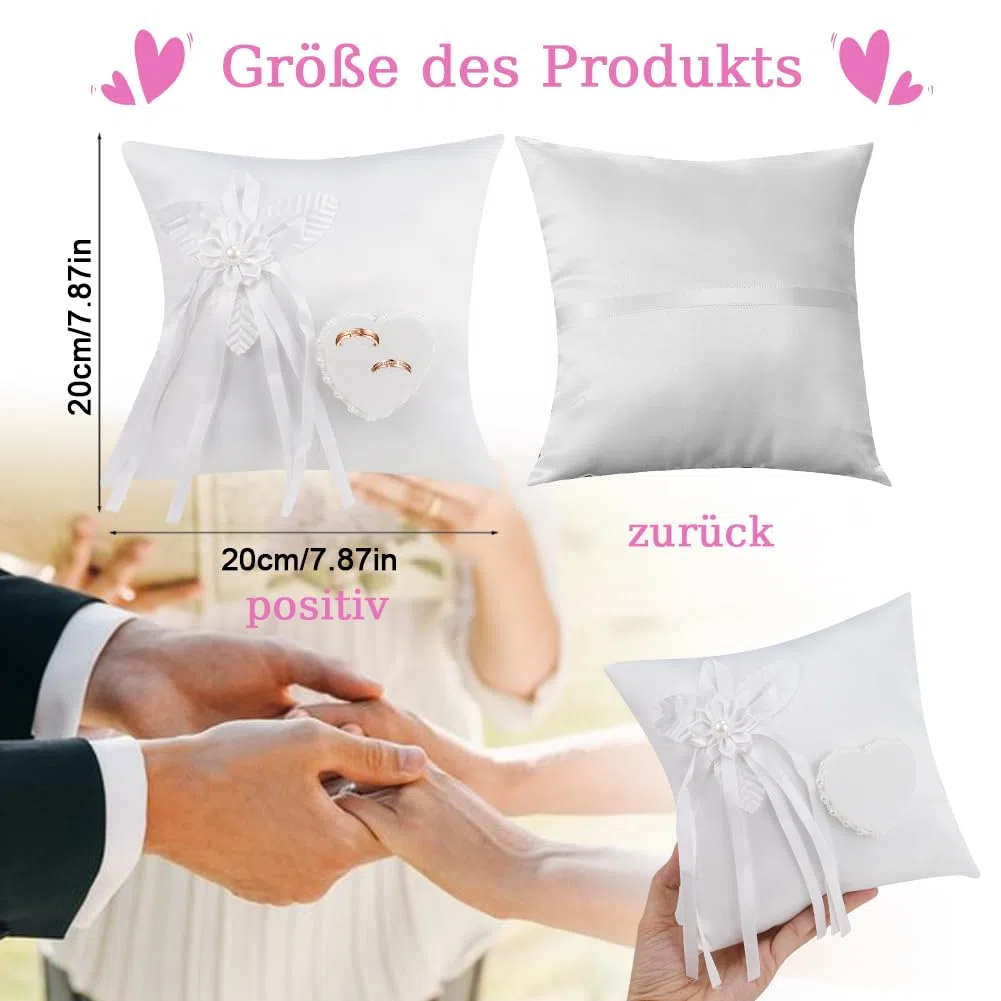 Hochzeit Ringkissen Ring Kissen, Ehering-Kissenfür Ringträger, Party & Accessories Vintage Hochzeit Ringkissen 20cm*20cm