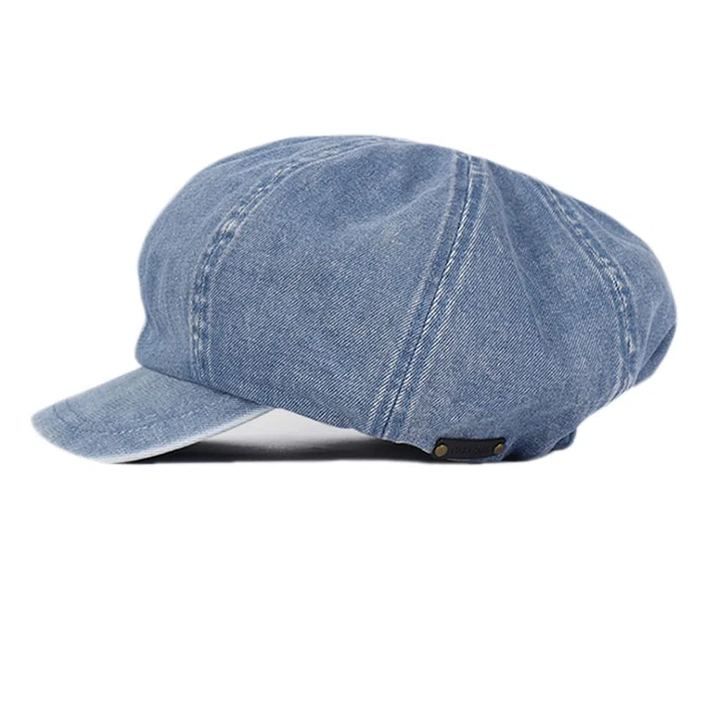 Unisex Übergroße Denim-Malermütze Puffy Baker Boy Baskenmütze Flat Cap