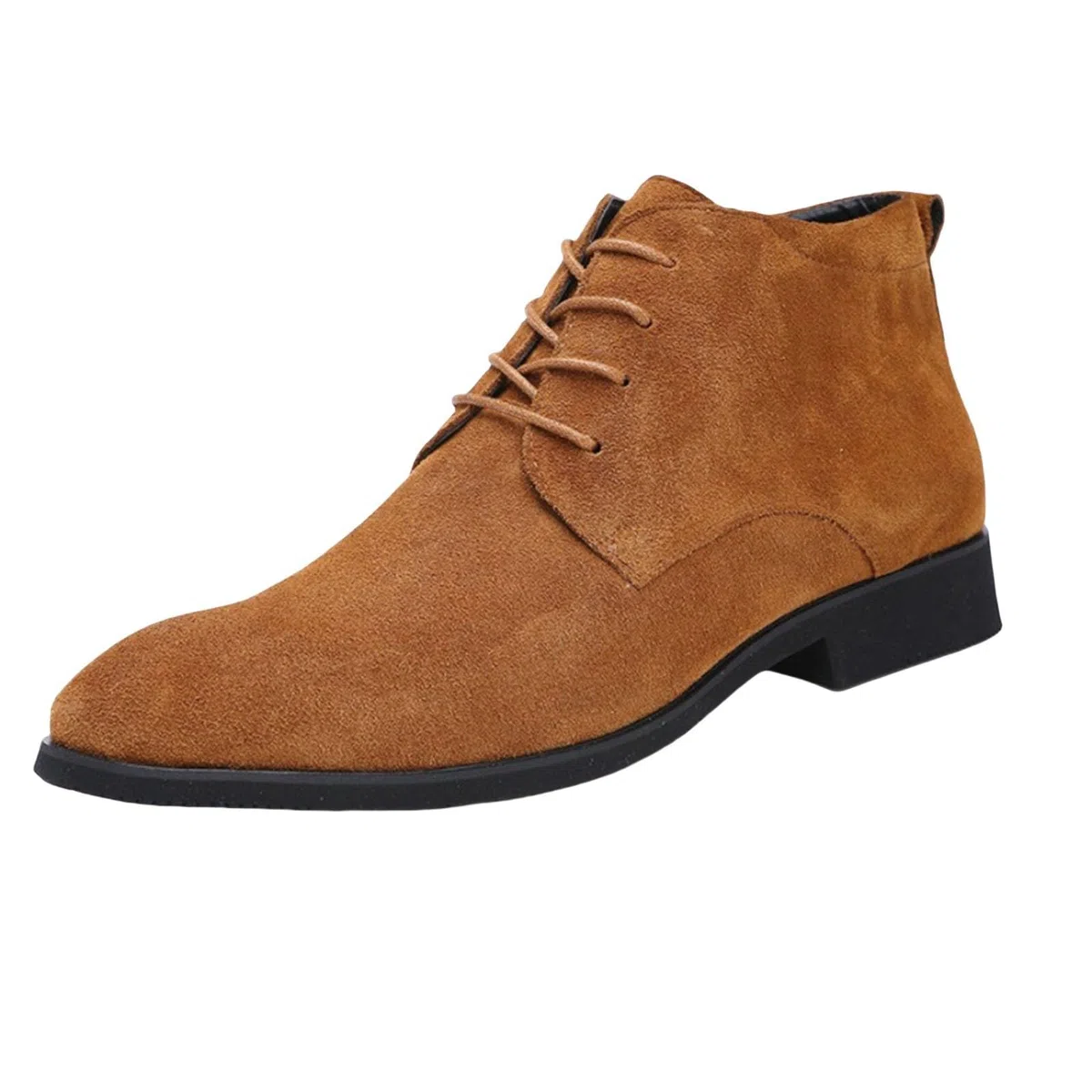Generisch Wildleder-Slipper für Herren, braune Arbeitsstiefel, weiche Sohle, Herren, lässig, nackte Stiefel, bequeme Wanderschuhe, modische Stiefeletten, einfarbig