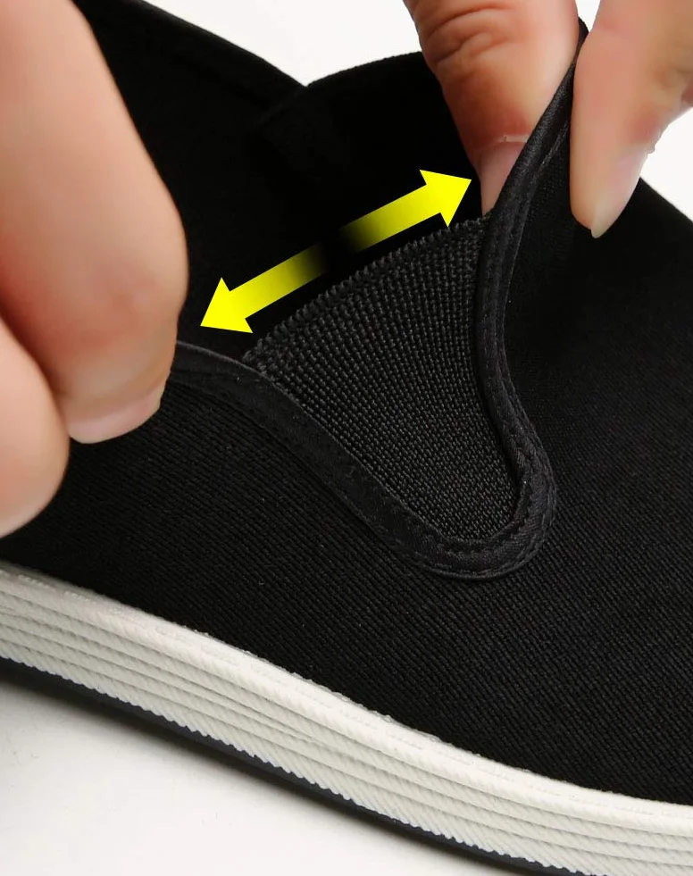 Kung Fu Tai Chi Kampfkunst Schuhe Gummisohle Unisex Leinwand Anti-Rutsch-Mode Qigong Trainer Schwarz