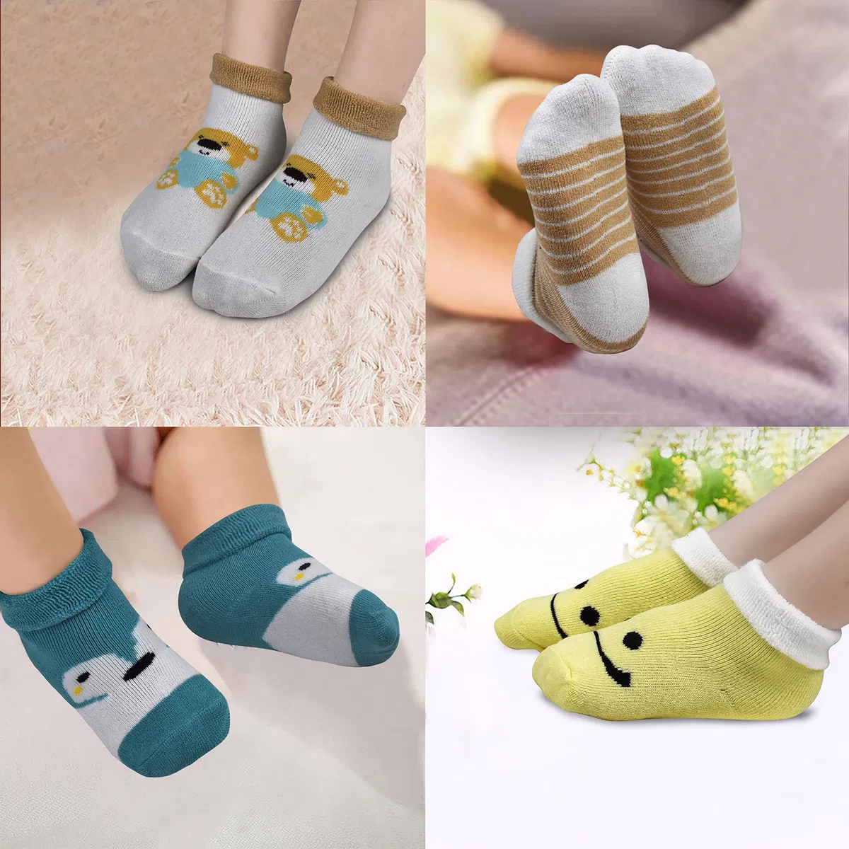 GENTABY Unisex Baby Socken Baumwolle Terry Warme 10 Paar Baby Jungen Neugeborene Socken Baby Mädchen 0-6 Monate bis 1-3 Jahre Kleinkind Socken Dicke Winter Socken