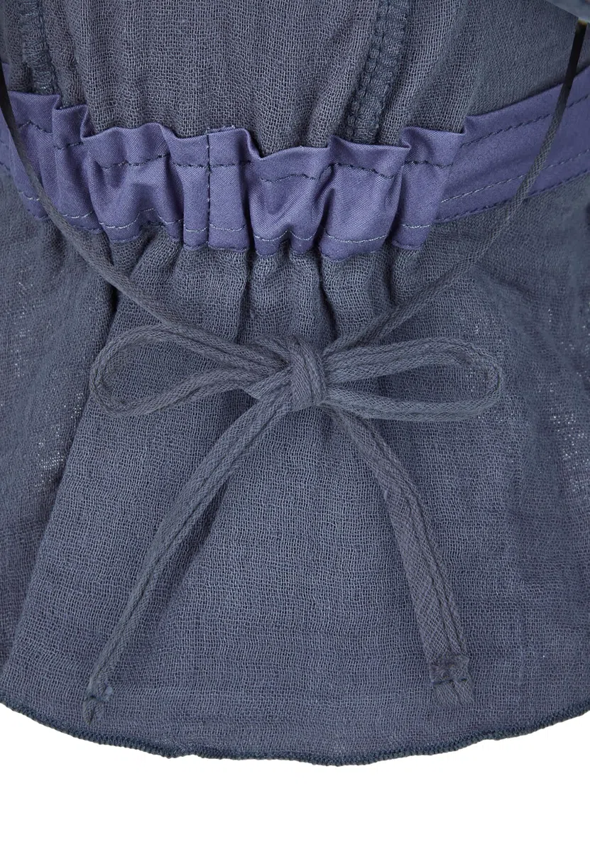 Sterntaler Schirmmütze Nacken Uni - Unisex Mütze aus luftigem Baumwoll Musselin - Sommermütze mit Nackenschutz - Sonnenhut zum Binden - Baby und Kinder Kopfbedeckung