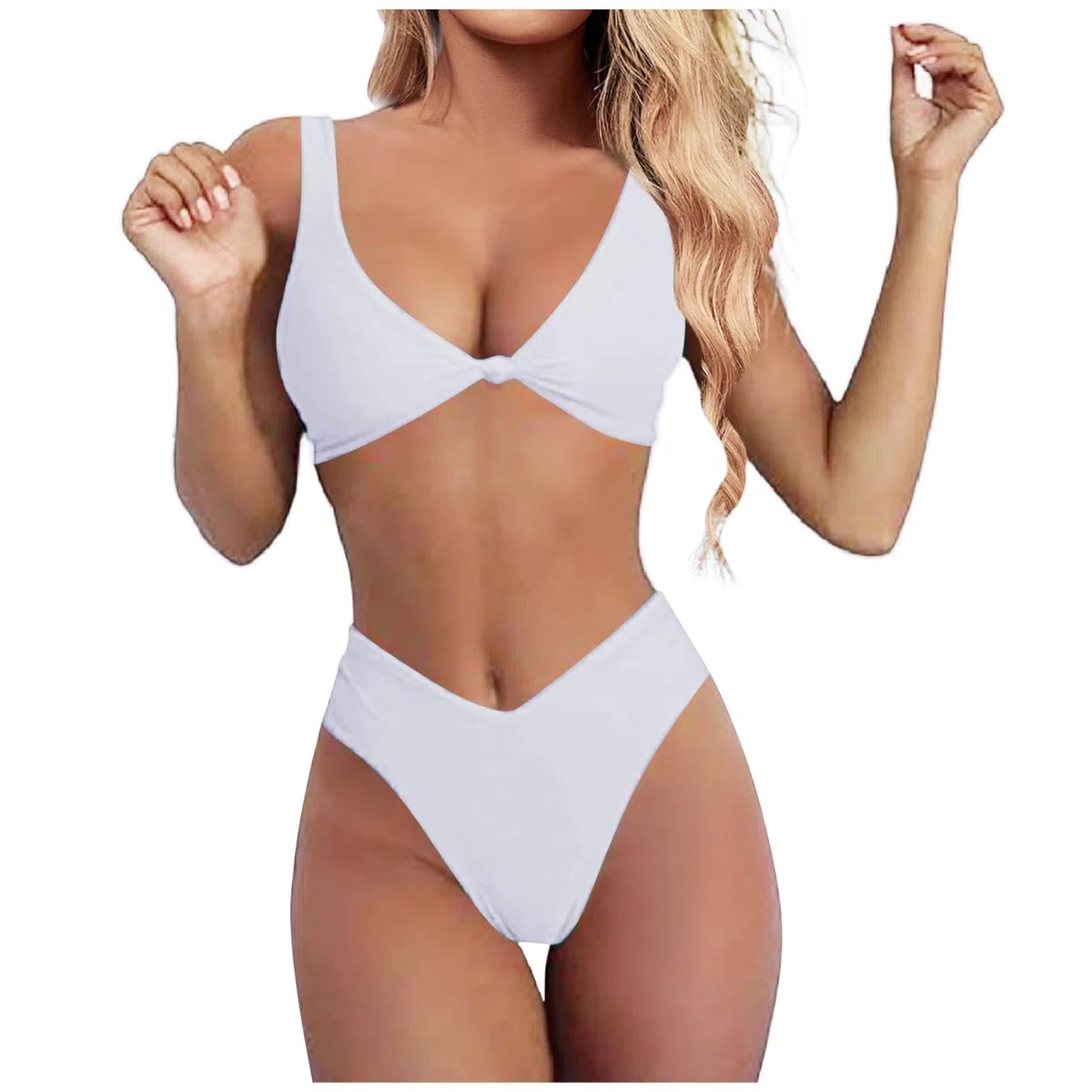 Damen Zweiteiliger Badeanzug Wellenmuster String Triangel Bikini Damen Set Große Größe 46-48 mit Bügel Badeanzug Badeanzüge Badebekleidung One Piece Badeanzüge für Große