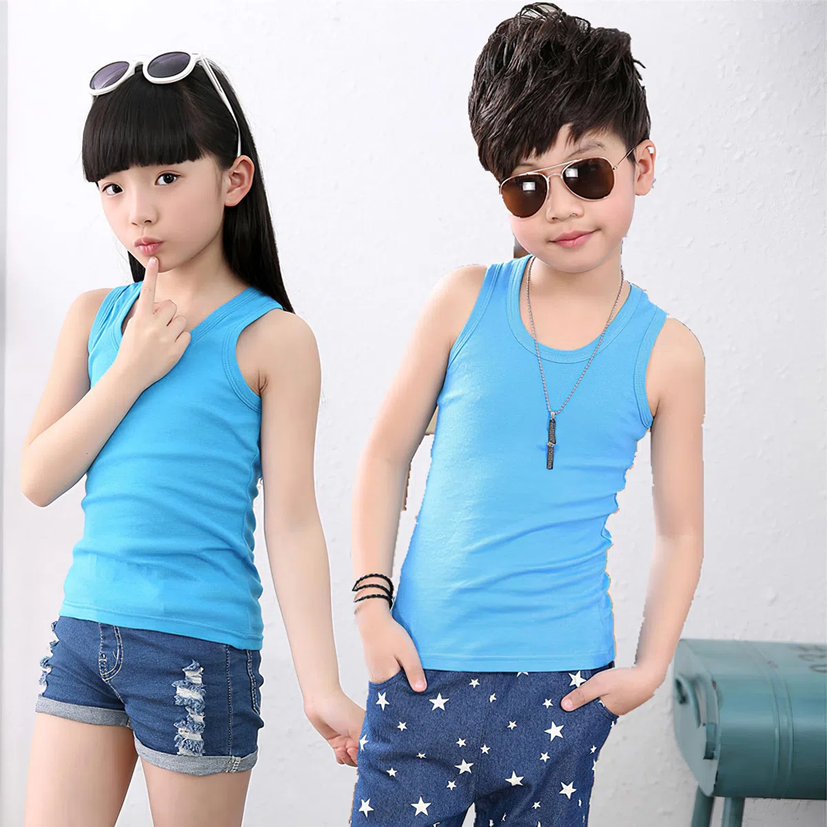 amropi Kinder Mädchen 3 Stück Unterhemden Ärmelloses Tank Top Jungen Sommer Weste 1-9 Jahre