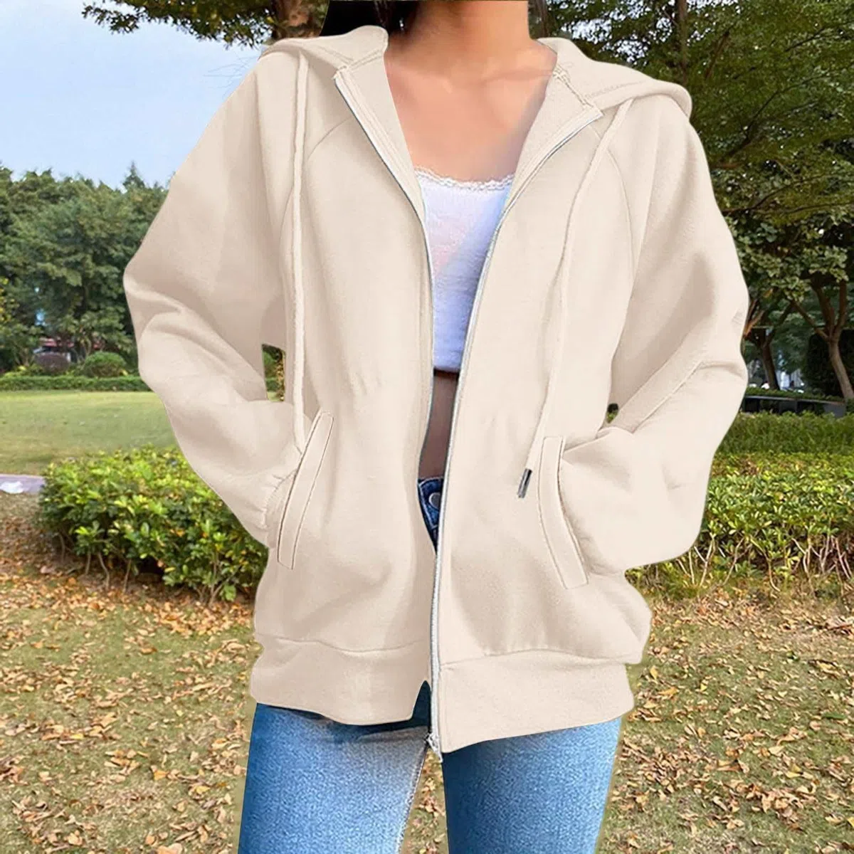 Hoodie Damen Sweatjacke - Kapuzenjacke Herbst Winter Lang Sweatshirt Kapuzenpullover Mit Kapuze Reißverschluss Mantel Oversize Freizeit Sport Langarmshirt Pullover Mode Y2K Hoody Retro Oberteil,S-3XL