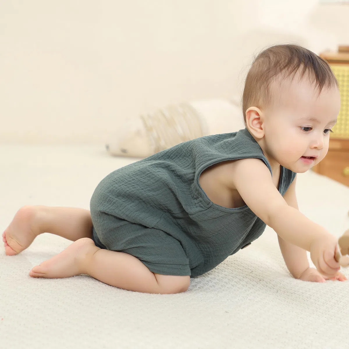 Unisex Neugeborene Jungen Mädchen Baumwolle Ärmelloser Strampler Sommerkleidung Body Outfits, 0-24 Monate