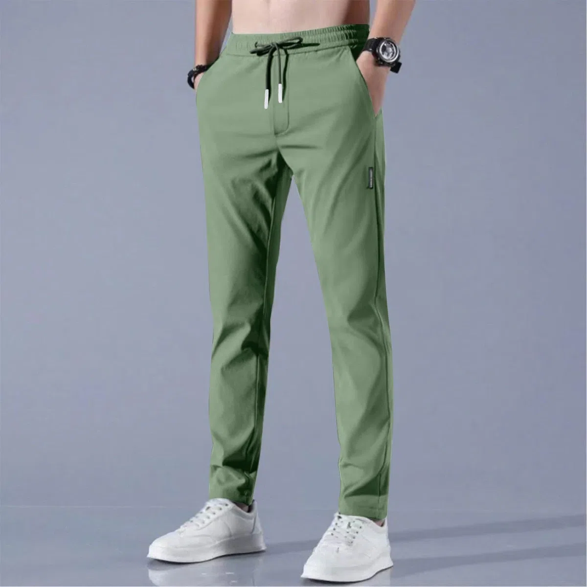 Generisch Herren Freizeithose Lange Jogginghose Schnelltrocknend Atmungsaktiv Sporthose Trainingshose mit Taschen Tunnelzug
