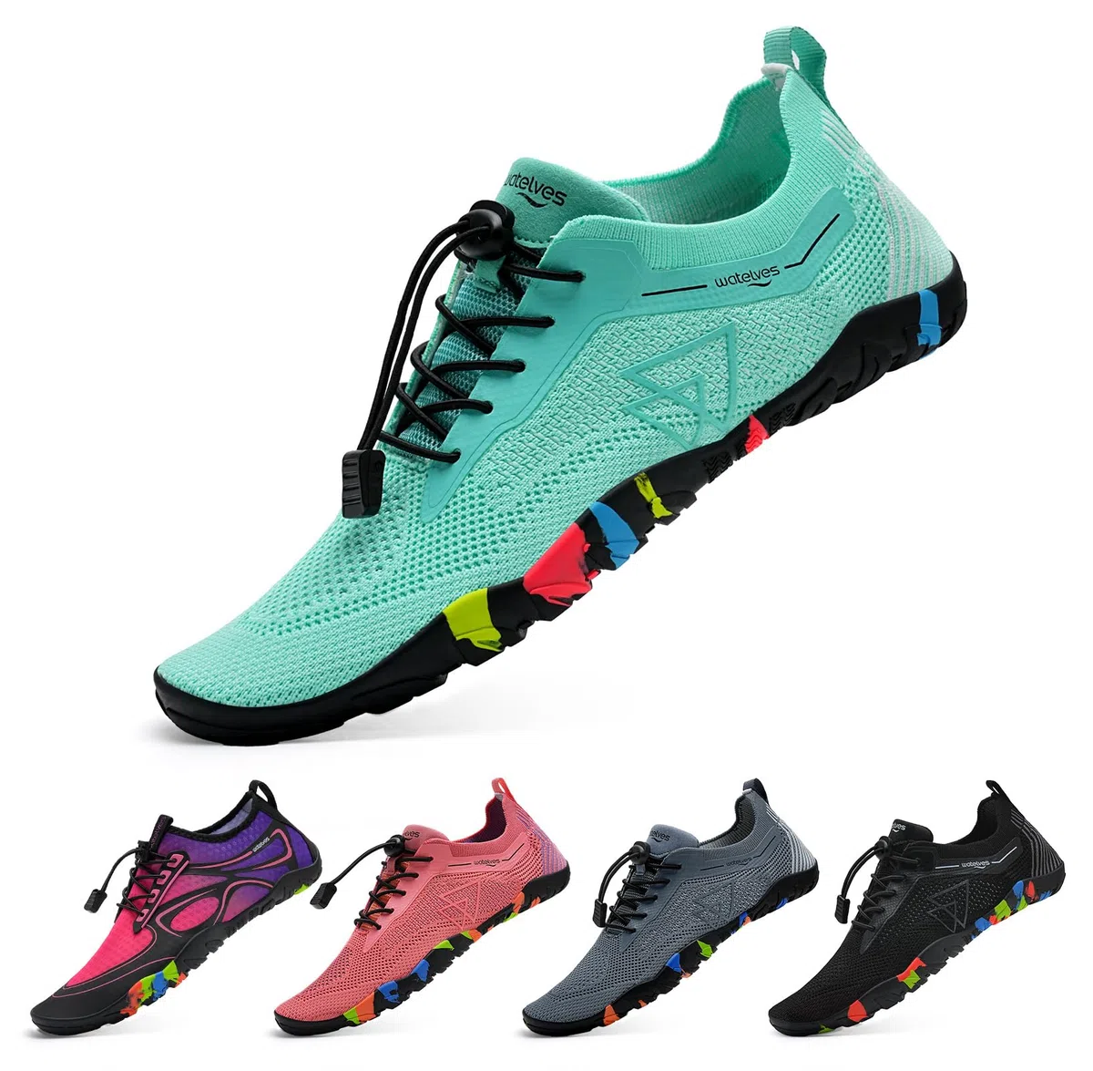 WateLves Badeschuhe Wasserschuhe Damen Herren Schnell Trocknende und Schnell Tragende Strandschuhe für Tauchen Surfen Wassersport Wandern Yoga Alltag 36-48EU