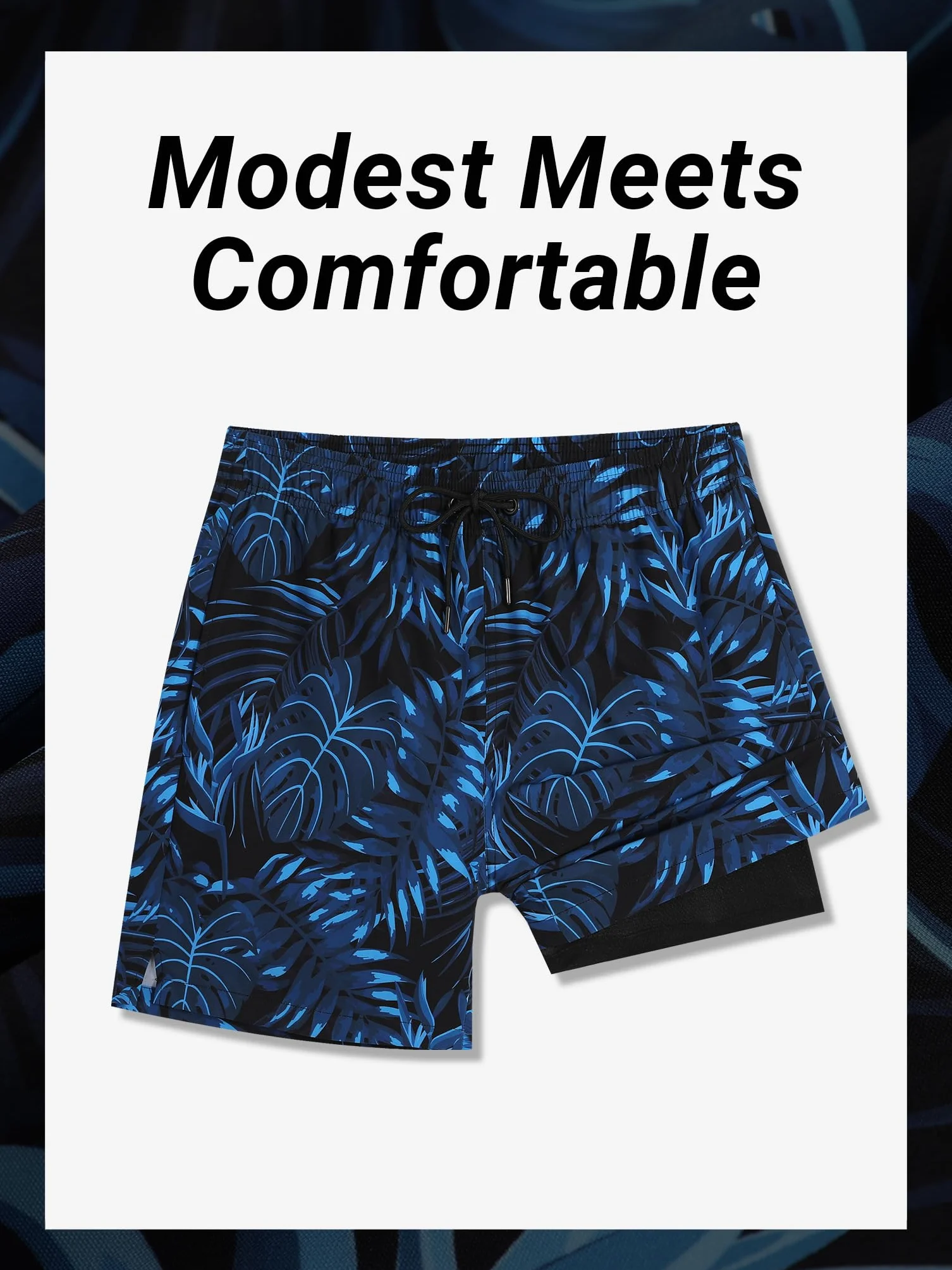 Arcweg Badehose Herren 2 in 1 Badeshorts Männer mit Kompressions Liner Schnelltrocknende Atmungsaktive mit Reißverschlusstaschen Boardshorts Schwimmhose für Strand, Sport & Freizeit