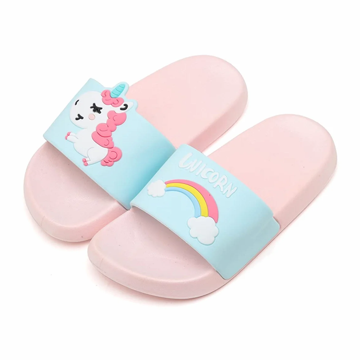 Jungen Mädchen Badelatschen Einhorn Badeschlappen Sommer Strand Hausschuhe Kinder Weiche Licht rutschfest Dusch Badeschuhe