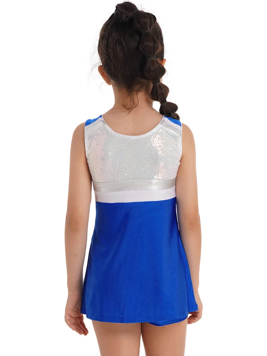 MSemis Mädchen Tennis Kleider mit Shorts Zweiteiler Sportanzug Trainingsanzug Kinder Training Fitness Bekleidung Set Sommer Outfits