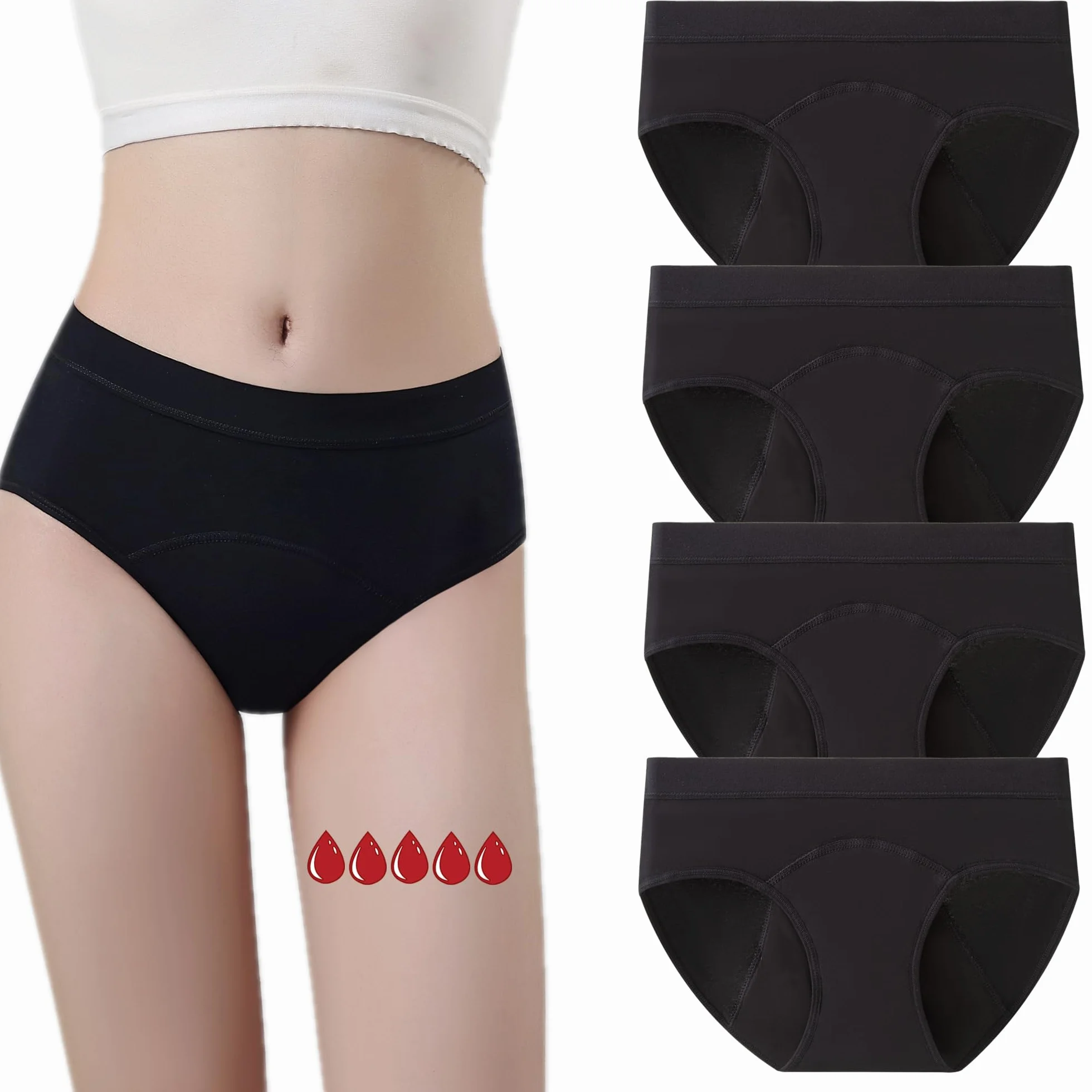 Periodenunterschwäsche Starke Blutung Mädchen 30ML 8-16 Jahre Perioden Unterwäsche Baumwolle Unterhosen Menstruation Slip