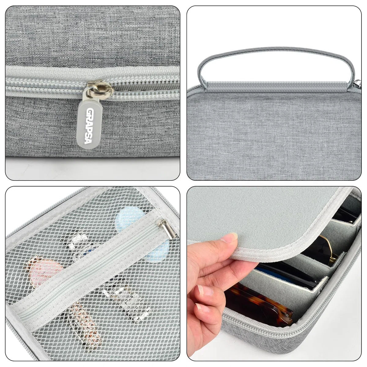 Sunglasses Organizer Brillenständer für Mehrere Brillen für CARFIA/für Wrimen, Brillenbox für Mehrere 4 Sonnenbrillen und Uhren, Schlüssel-S(nur Tasche)