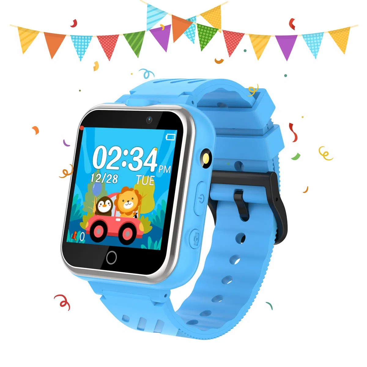 Smart Watch für Kinder, 24 Spiele, Schrittzähler, 2 HD-Kameras, modische Smartwatches für Kinder von 3 bis 14 Jahren, tolle Geschenke für Mädchen und Jungen (blau)…