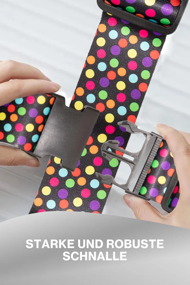 Wenter.S Koffergurte einzigartiges Kofferband Premium Gepäckgurt zur Individualisierung Ihrer Koffer - Gurt in stylischen Designs - Luggage Strap - praktisches Kofferband (schwarz weiß)