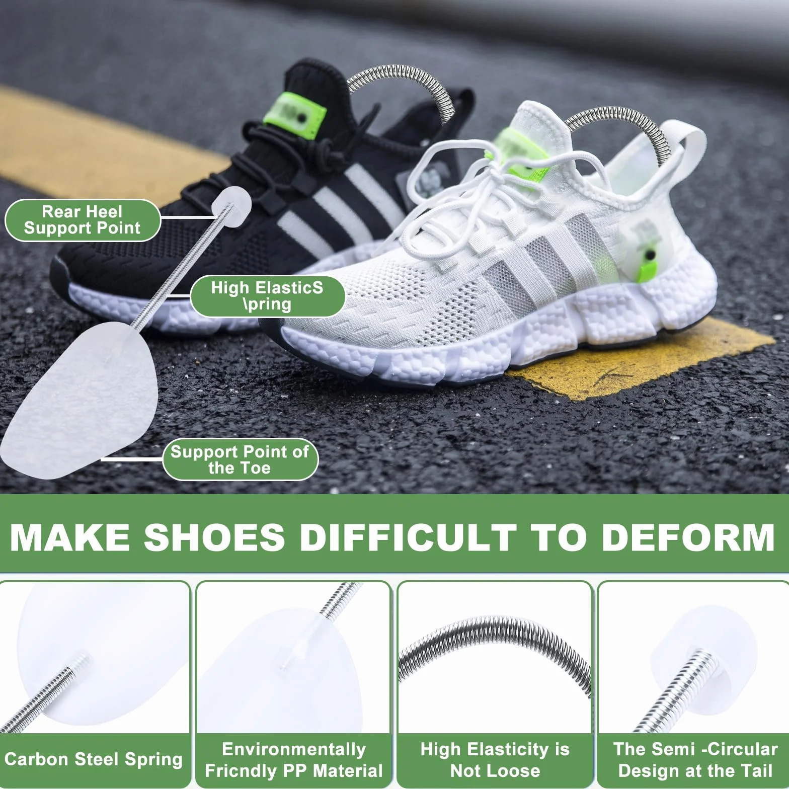 UCAMP Schuhspanner 9 Paar Schuhstrecker,Gr.38-45 Schuhspanner Herren,Schuhdehner,Schuhformer aus Kunststoff,Shoe Tree für Einstellbare Länge und Breite,für Alle Arten Von Schuhen,Transparent-Weiß