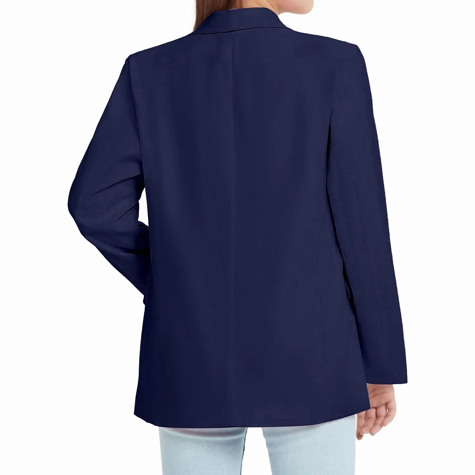 Blazer Mädchen Einfarbig Anzugjacke Kinder Mode Revers Langarm Cardigan Formale Offene Front Anzugjacke mit Innentasche Slim Fit Sakko Lässig Smoking Frühling-Herbst Arbeitsanzug Hochzeit 3-14 Jahre