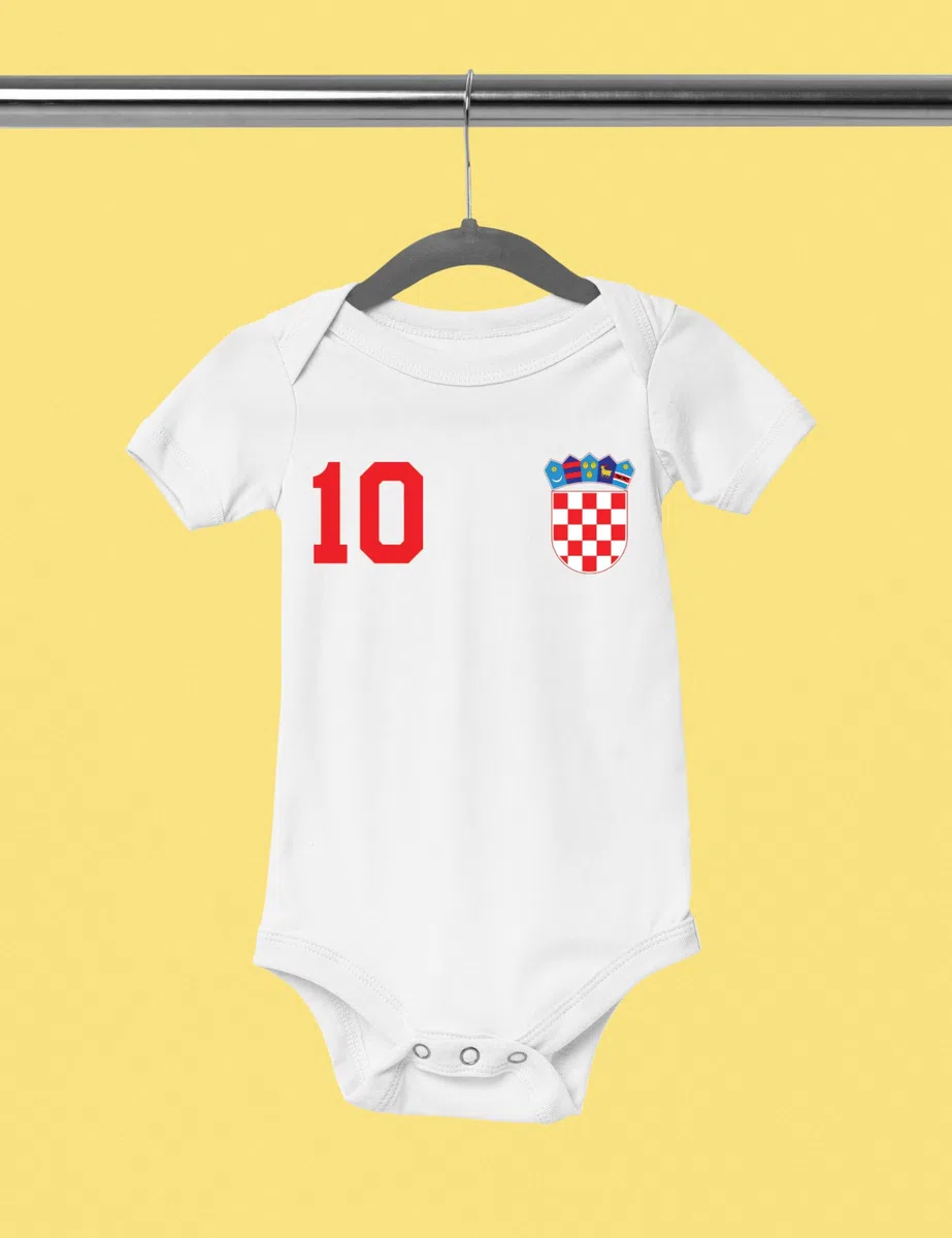 Kinder Baby Strampler Shirt Kroatien Wunschname + Nummer