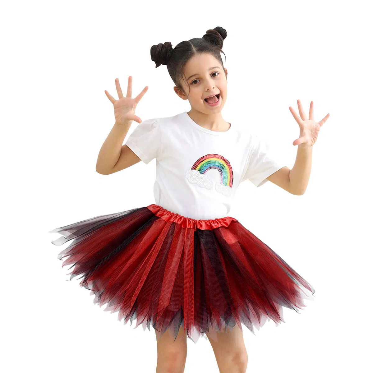 Rock Mädchen Tüllrock Tütü Kinder Kleinkind Mädchen Regenbogen Geburtstag Party Tutu Rock Performance Rock Niedlicher Patchwork Farbrock