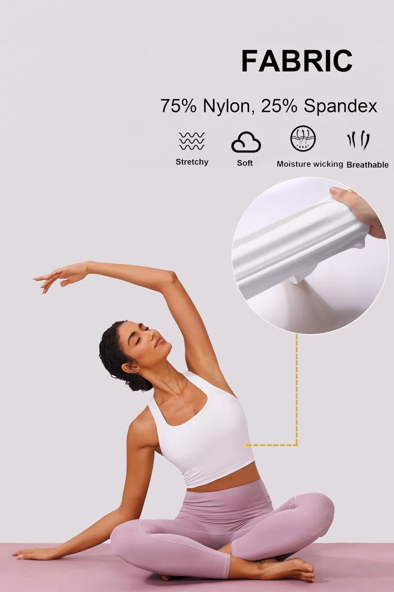 PINSPARK Sport BH Damen ohne Bügel Gepolstert Bustier mit Abnehmbaren Cups Racerback Push Up Sport Bra Atmungsaktiv Bralette Nahtlose Crop Tops Joggen Yoga Fitness