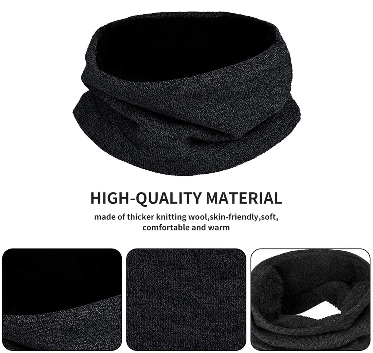 Mütze Herren Damen Wintermütze Schal Touchscreen Handschuh Set, Beanie Strickmütze Winter Loop Schal mit Fleecefutter Warmemütze Schlauchschal Handschuhe für Herren Damen