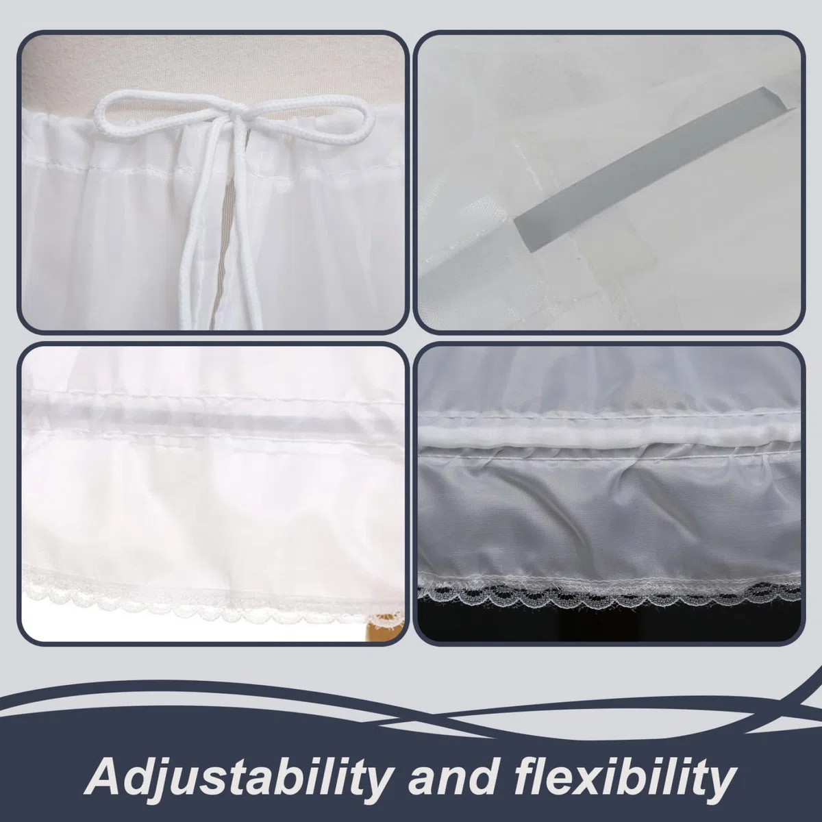 Crinoline Unterrock 3 Hoop -Rock für Kinder 25 '' Long Petticoat Rock für Mädchen verstellbares Kleinkind unter Kleid geschwollener Rock