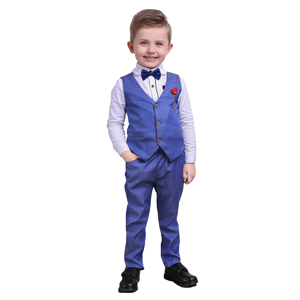 Nwada Kinder Anzug Set Frühling Bekleidung Jungen Festival Smoking Weste und Hemd und Hose und Fliege
