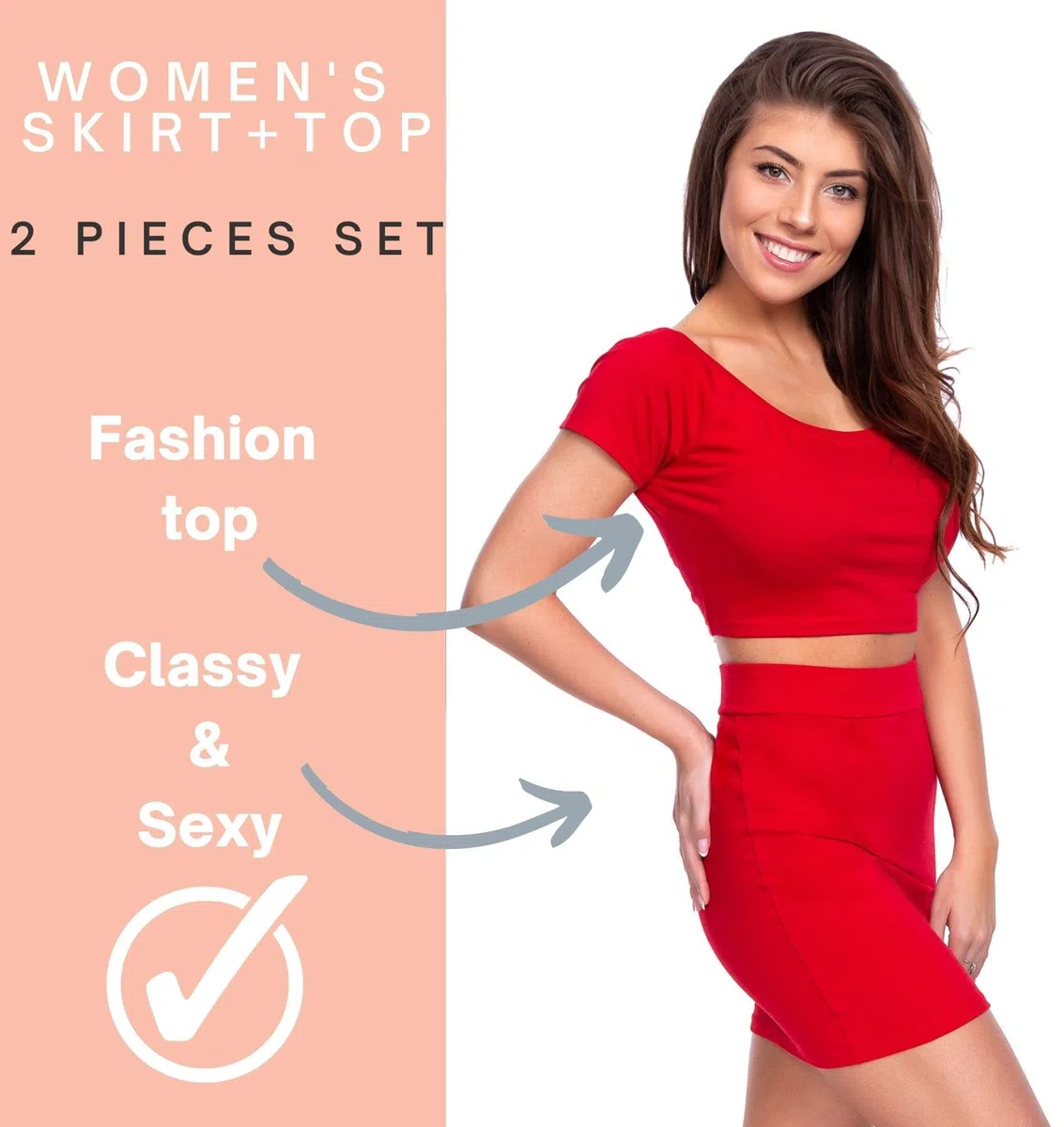 SOFTSAIL Damen Rock & Top, Shorts & Top-sets 2-teiliges Set Mit Hoch Taillierter Baumwollkleidung, Rockkleid, Shorts Schulterfreiem Crop-top-set Frauen Outfits Set Party, Zuhause, Arbeit Grössen S-XL